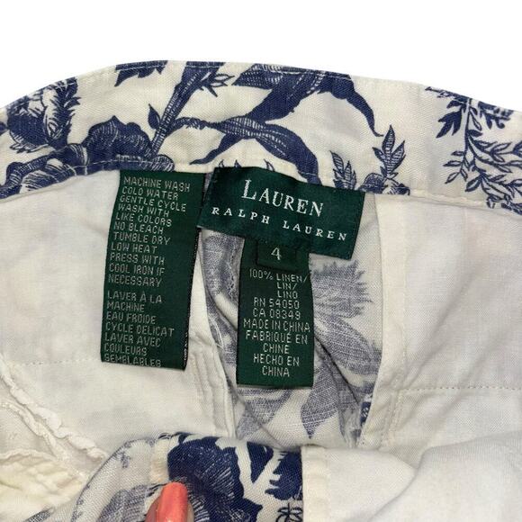Lauren Ralph Lauren 100% Linen Flowy Floral Shorts Women’s 4 Cottage Prarie 90's - Picture 8 of 10